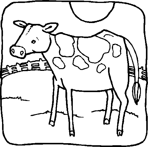 Tekening 19 koeien om af te drukken en te kleuren