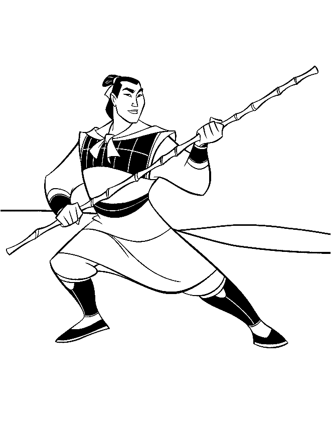 Desenho 12 de Mulan para imprimir e colorir