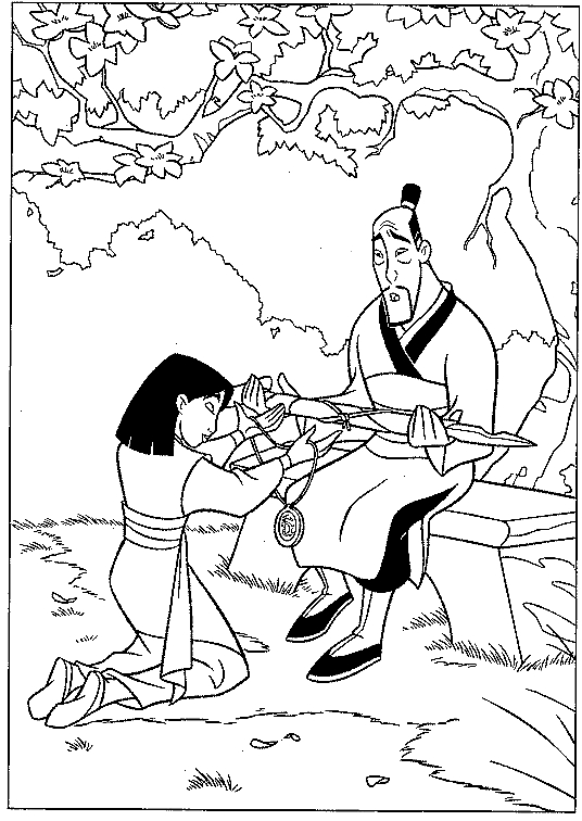Disegno 15 di Mulan da stampare e colorare