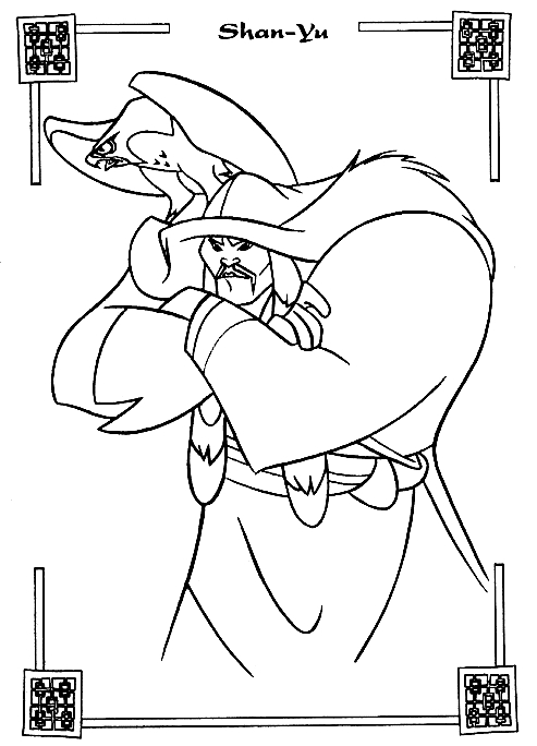 Desenho 22 de Mulan para imprimir e colorir