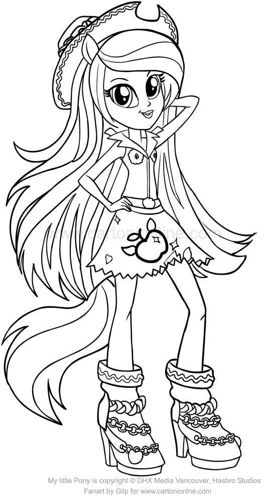 Disegno di Applejack (Equestria Girls) dei My Little Pony da stampare e colorare