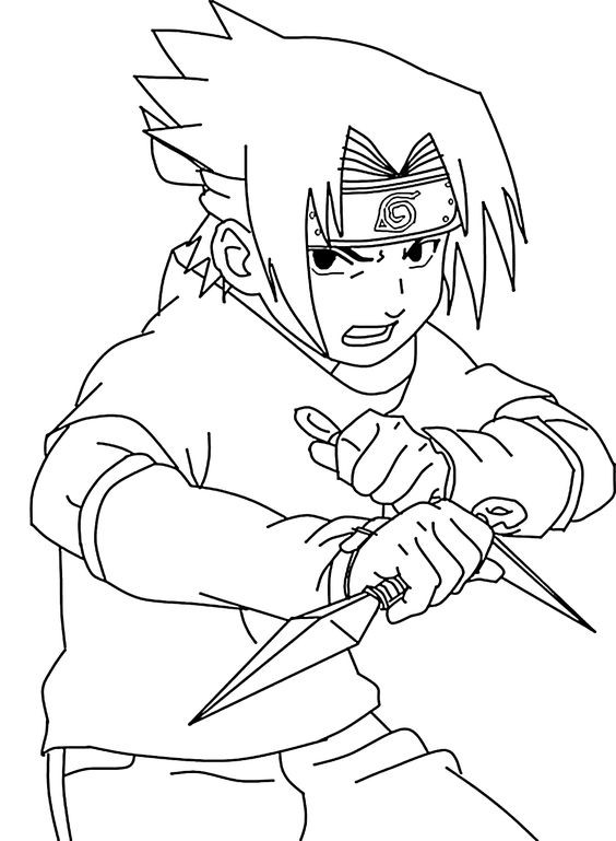 Kolorowanki Sasuke Uchiha 08 Naruto do wydrukowania i pokolorowania