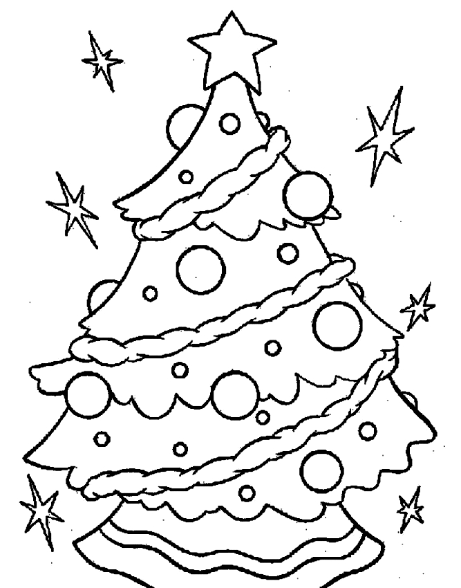 Disegno di albero di Natale da  stampare e colorare