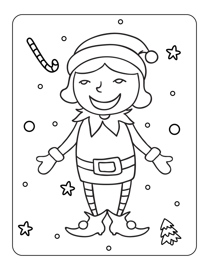 Página para colorear de Navidad para niños