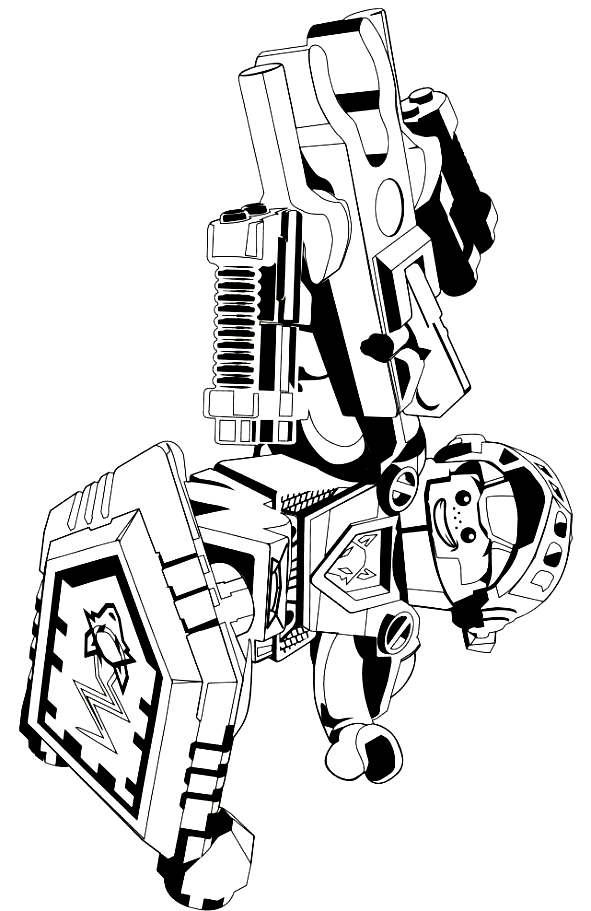 Desenho 1 de Nexo Knight para imprimir e colorir