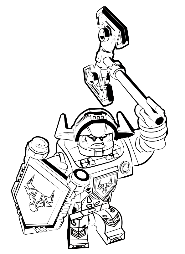 Dibujo 2 Nexo Knight para imprimir y colorear