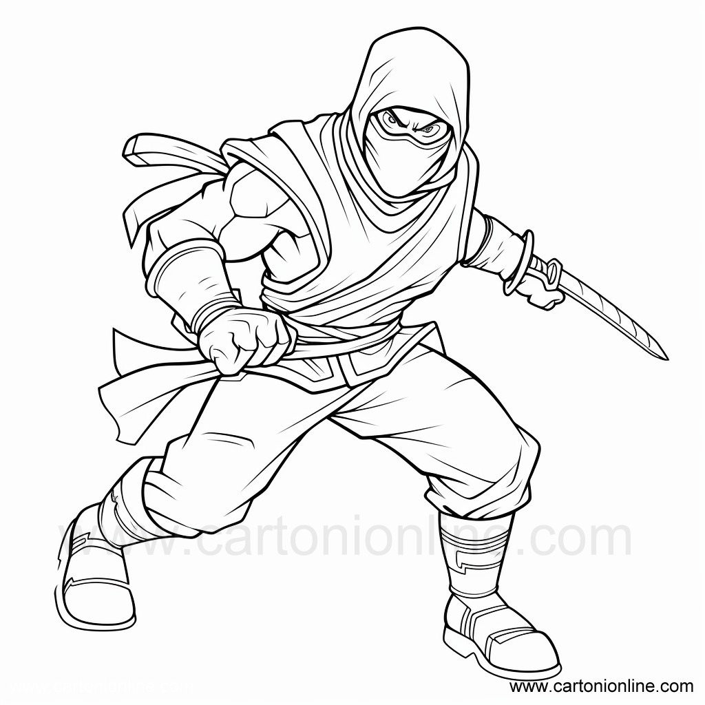 Kolorowanki Ninja 03 Ninja do wydrukowania i pokolorowania