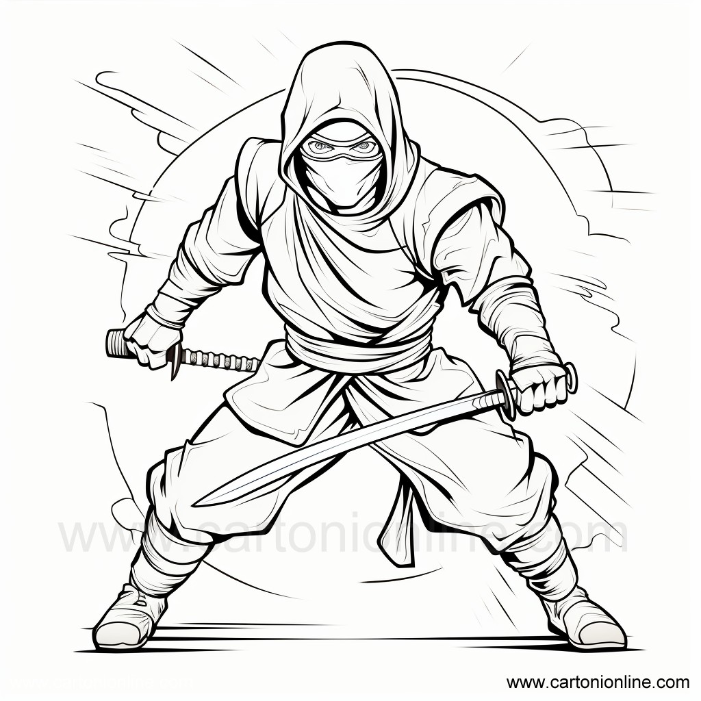 Dibujo 19 de Ninja para imprimir y colorear