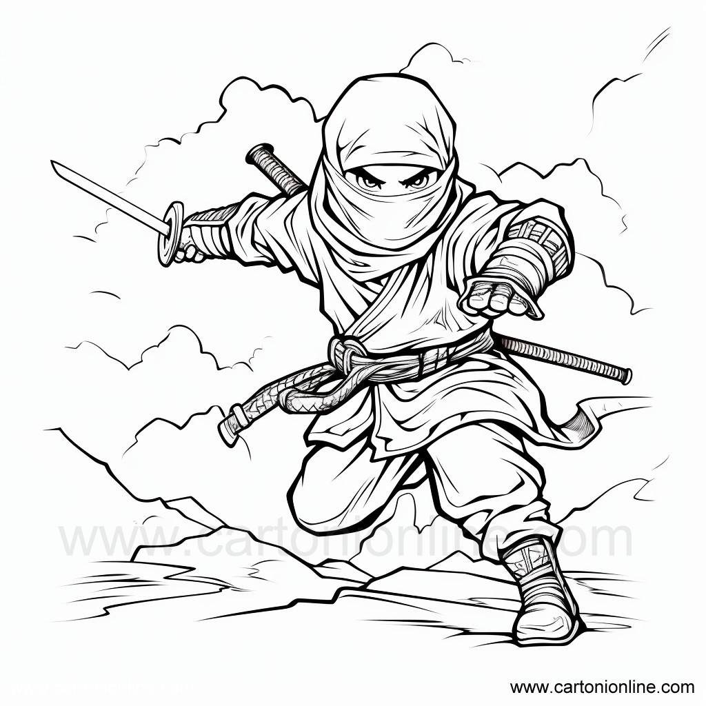 Ninja 24 Ninja coloring page to print and coloring