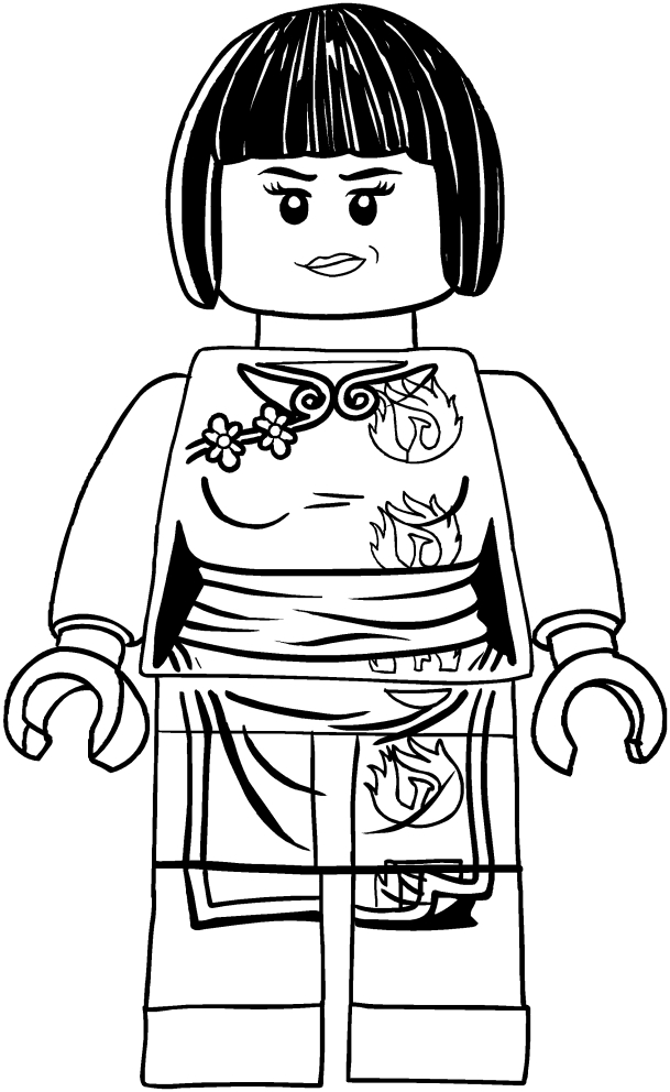 Dibujo de Nya de Ninjago para imprimir y colorear