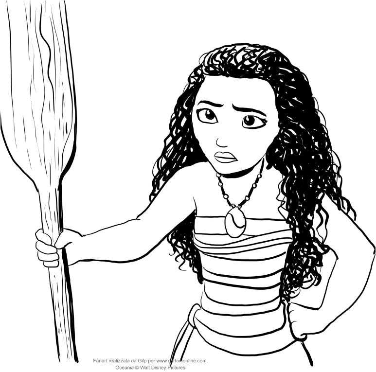 Vaiana of Oceania coloring page to print and color