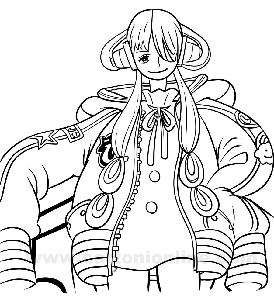 Uta von One Piece Film: Red coloring page to print and coloring