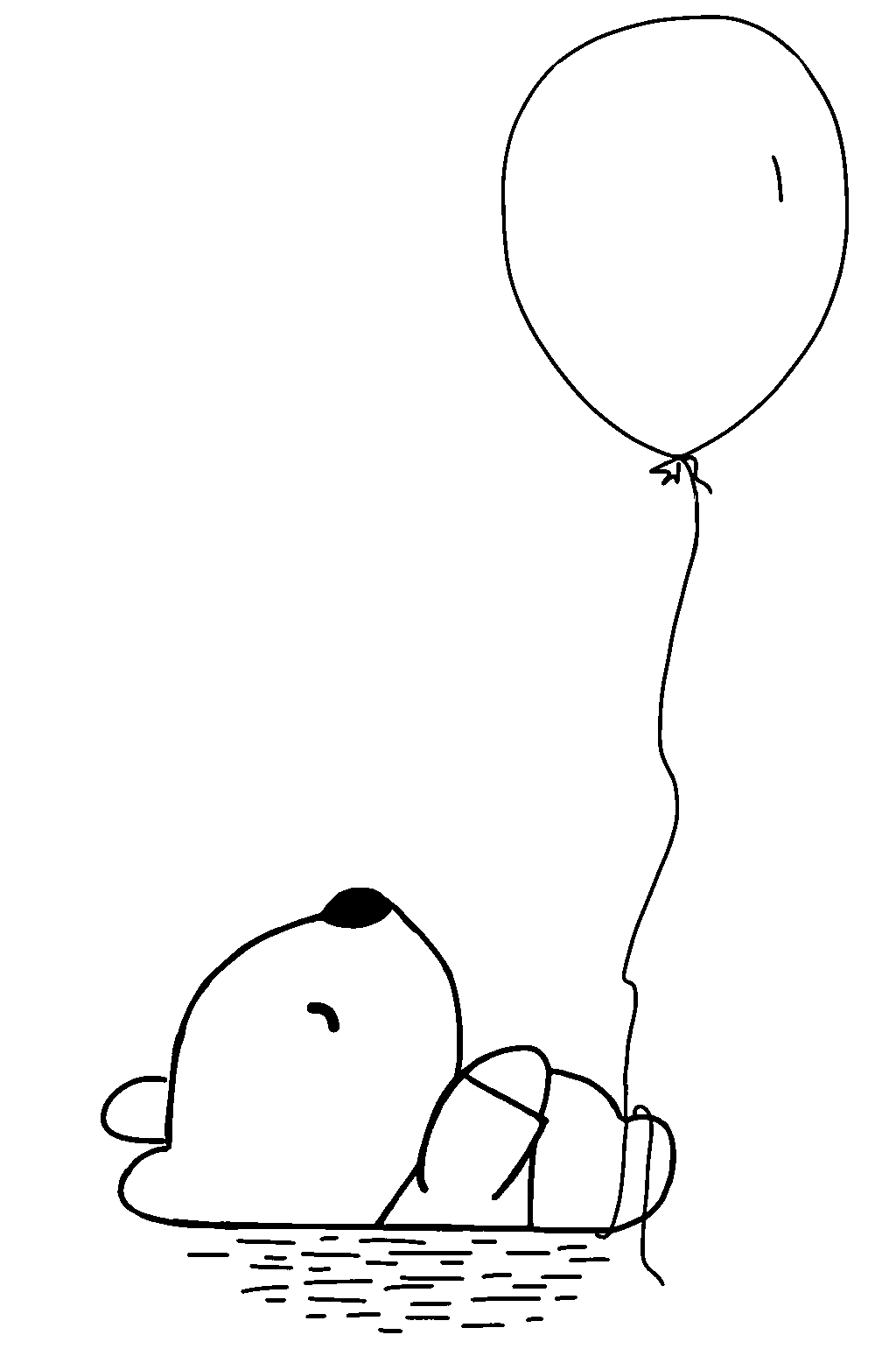 Disegno da colorare di orsetto con palloncino