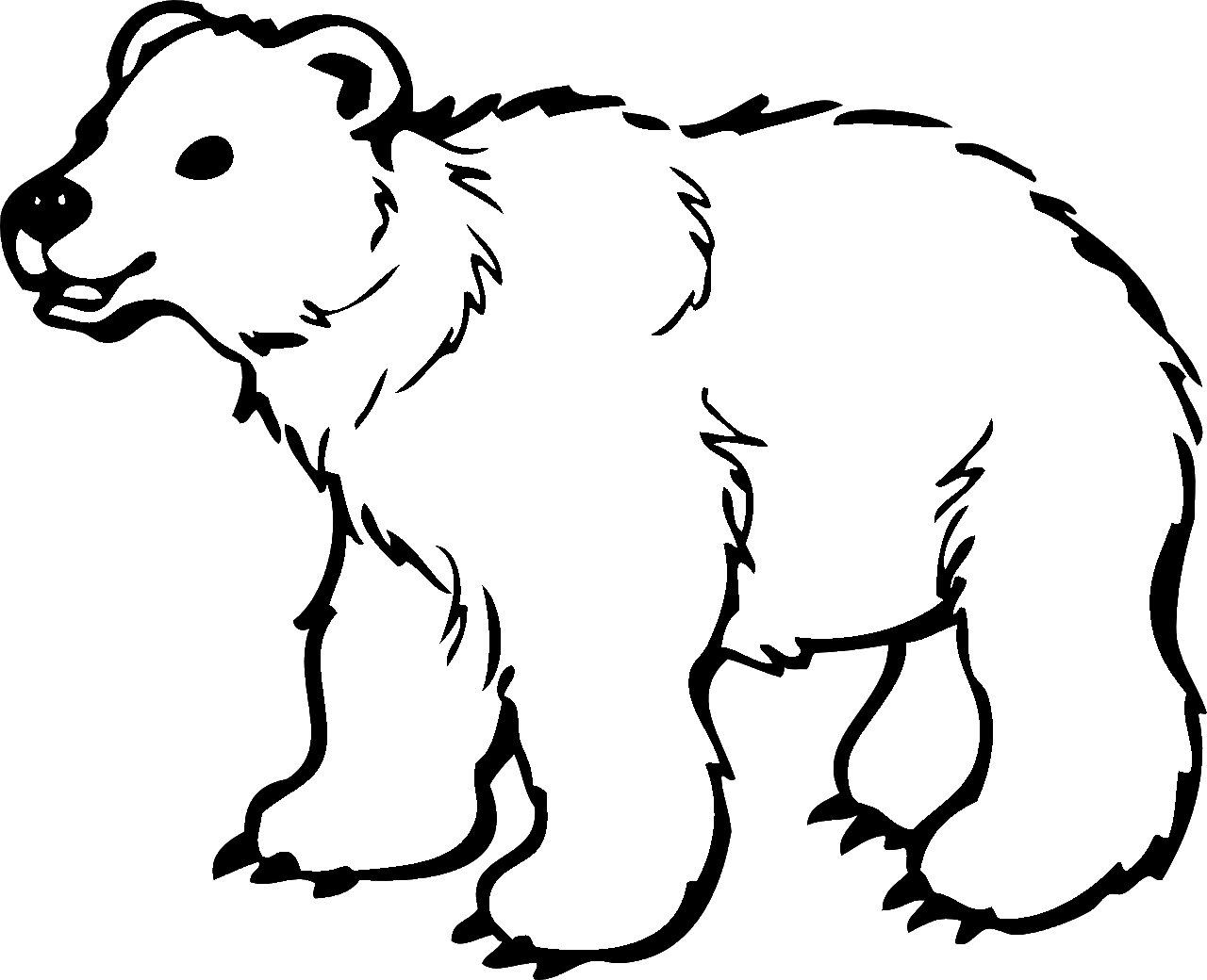 Disegno da colorare di orso in stile cartone animato