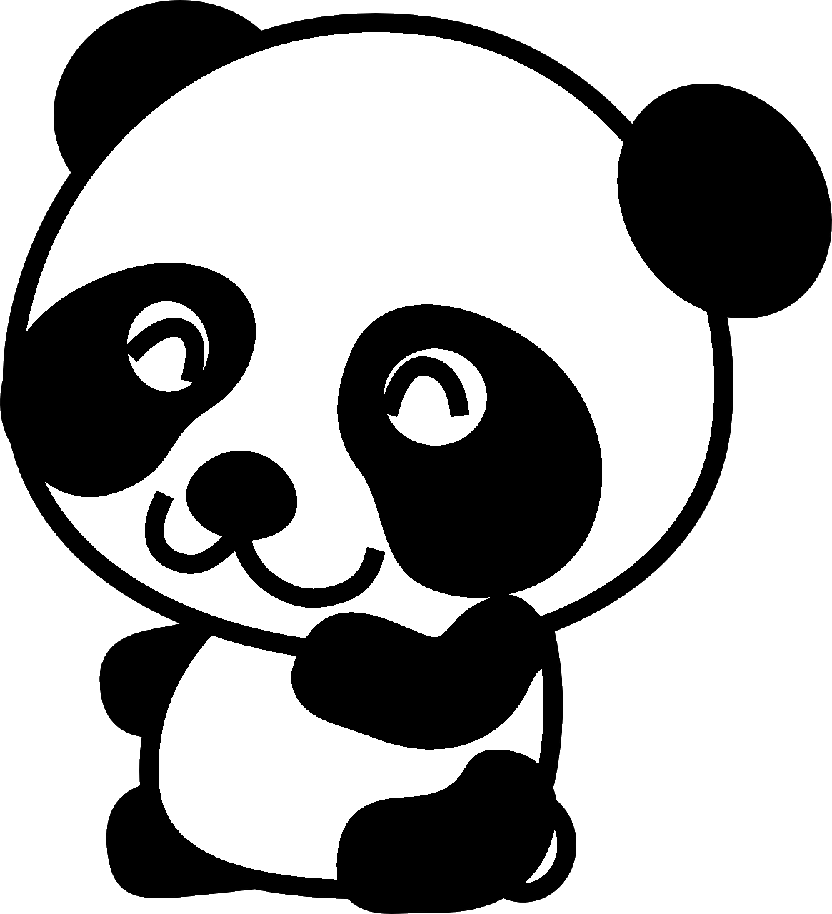 Disegno da colorare di orso panda kawaii