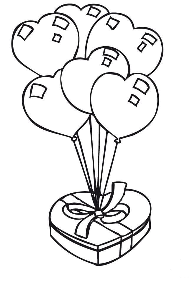 Tekening 03 van ballonnen om af te drukken en in te kleuren