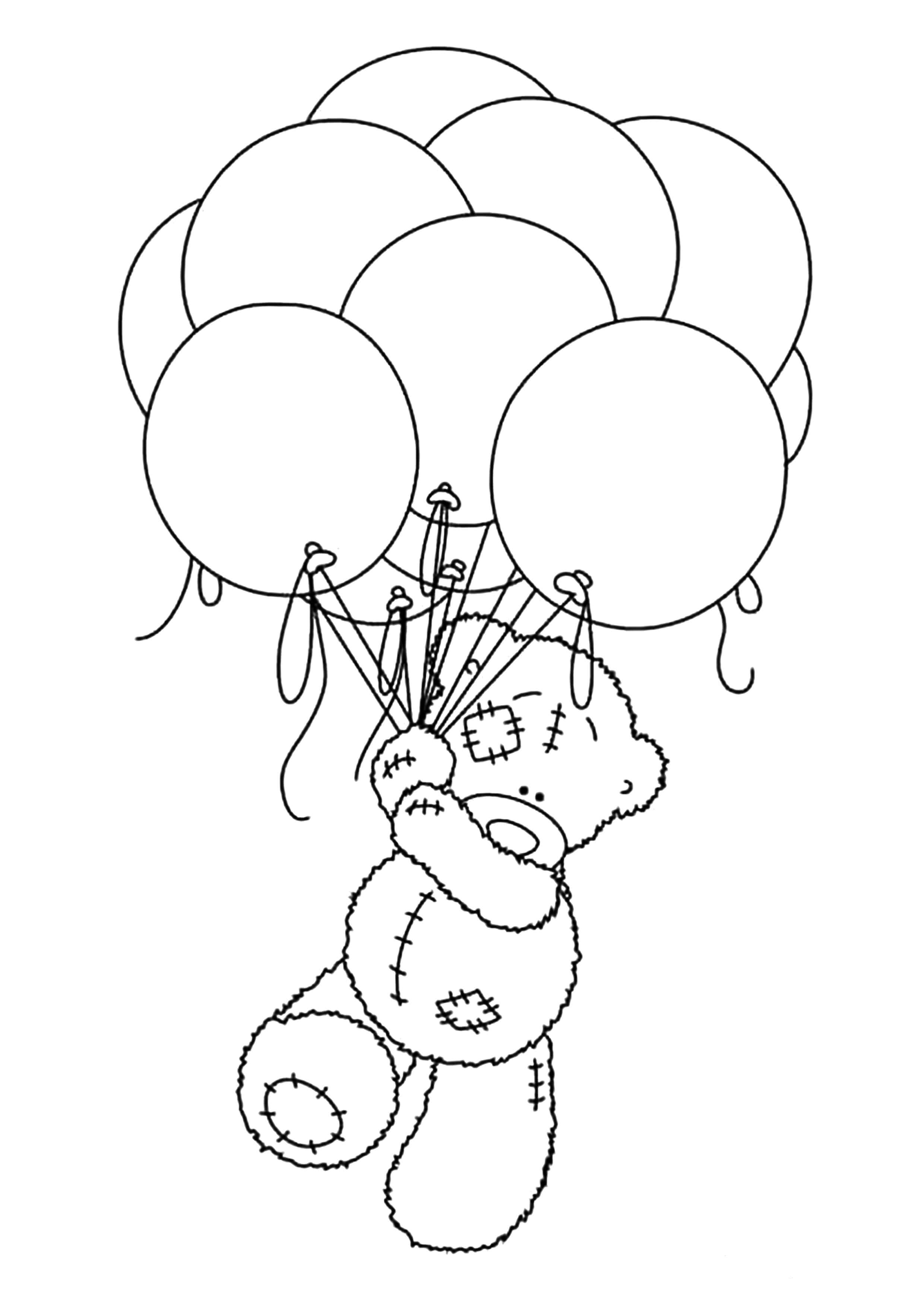 Tekening 24 van ballonnen om af te drukken en in te kleuren