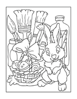 Easter bunny coloring page for kids 1