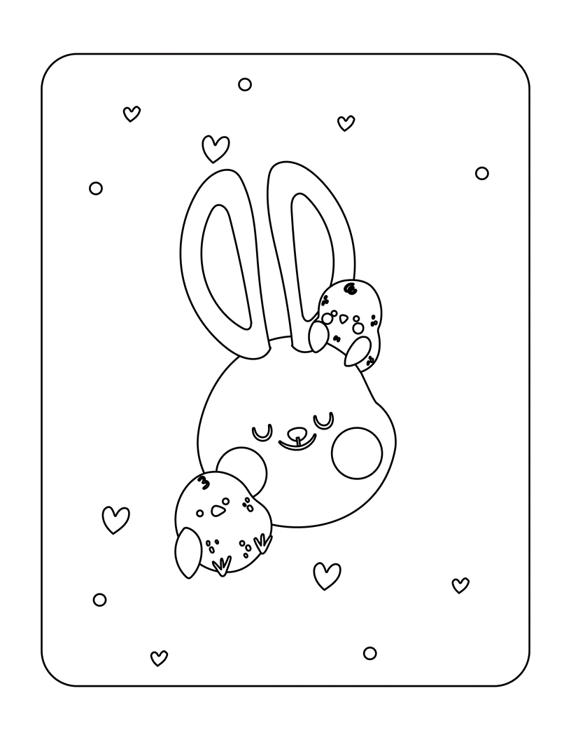 Disegno da colorare di coniglietto pasquale per bambini