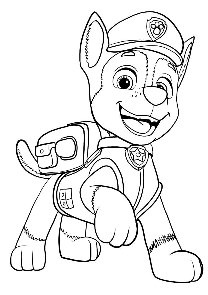 Chase Psi patrol (Paw Patrol) coloring page to print and coloring