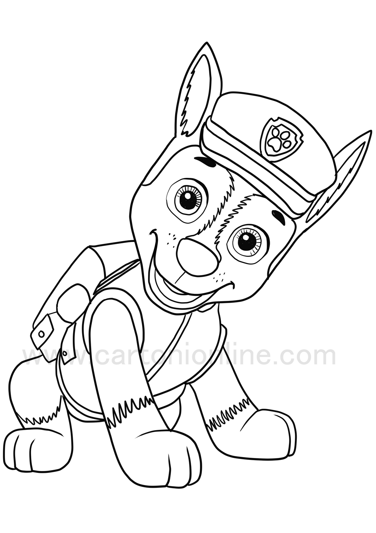 Chase 06 from Paw Patrol coloring page to print and coloring