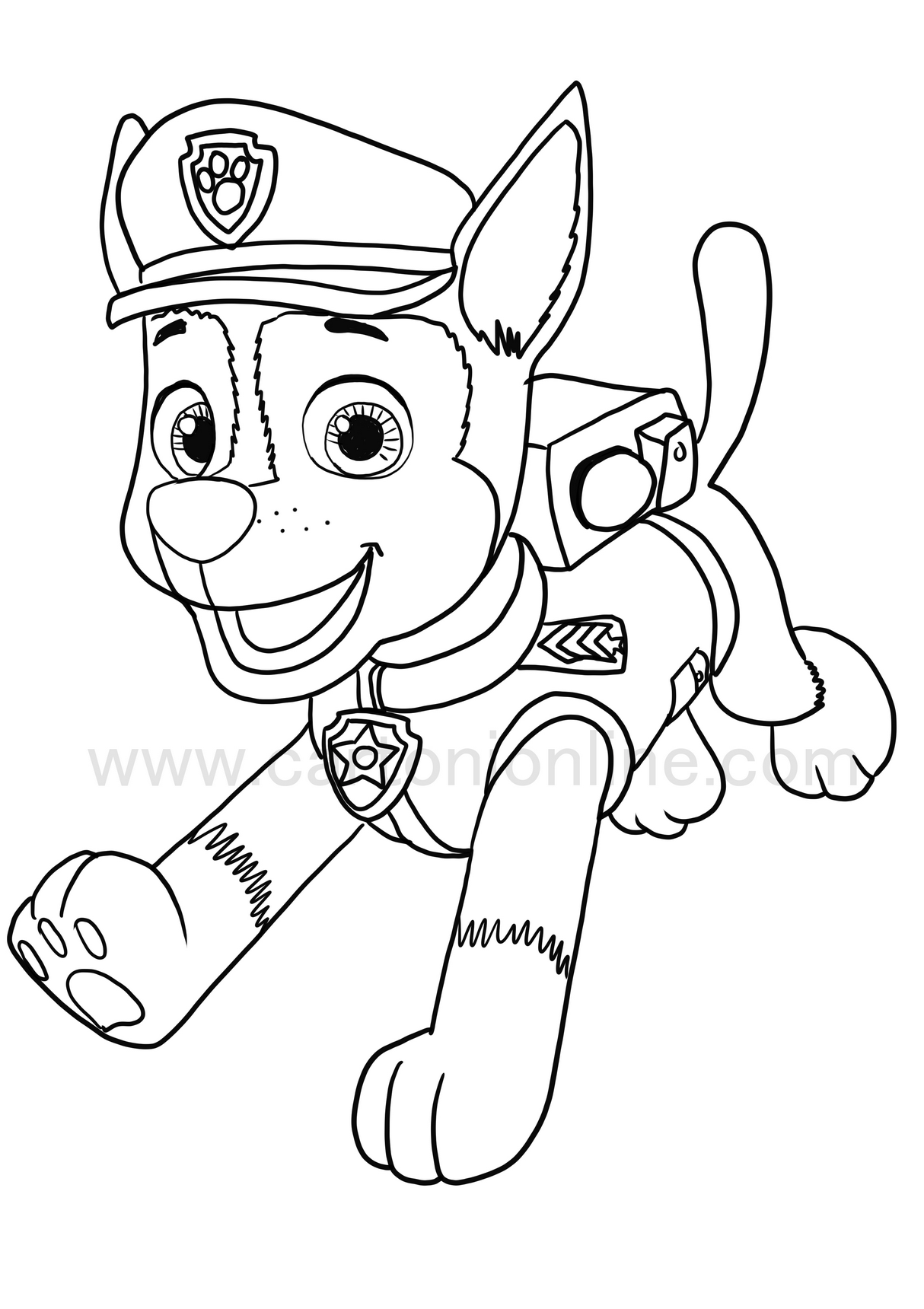 Coloring pages of Chase from Paw Patrol