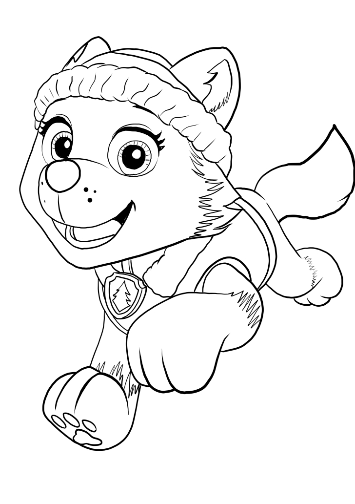 Everest from Paw Patrol coloring page to print and coloring
