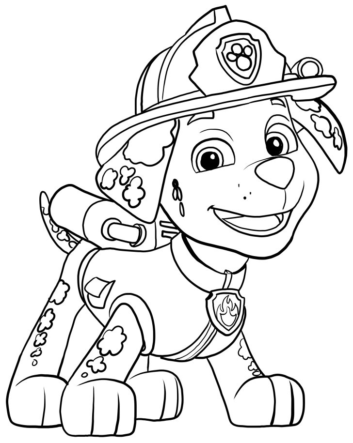 Marshall Psi patrol (Paw Patrol) coloring page to print and coloring