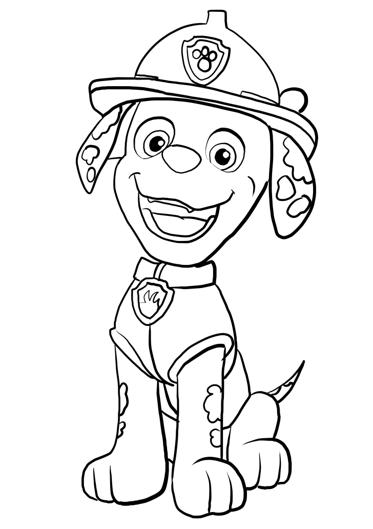 Coloring pages of Marshall from Paw Patrol