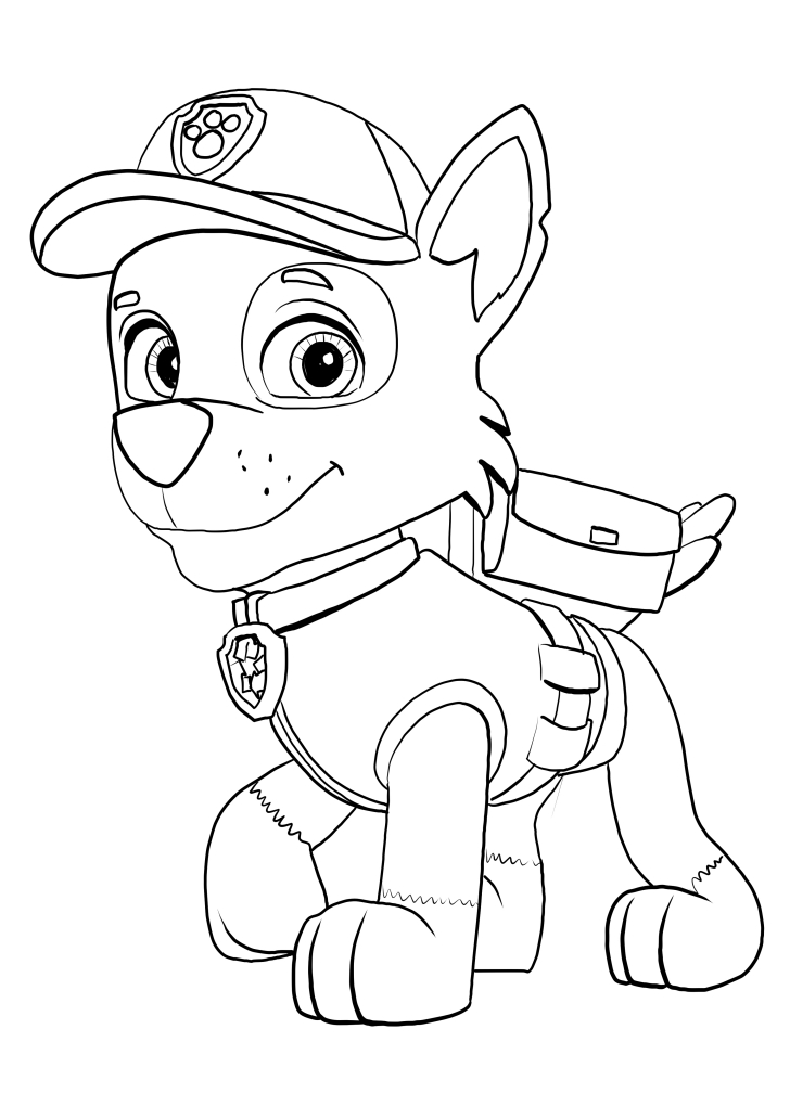 Målarbok av Rocky från Paw Patrol