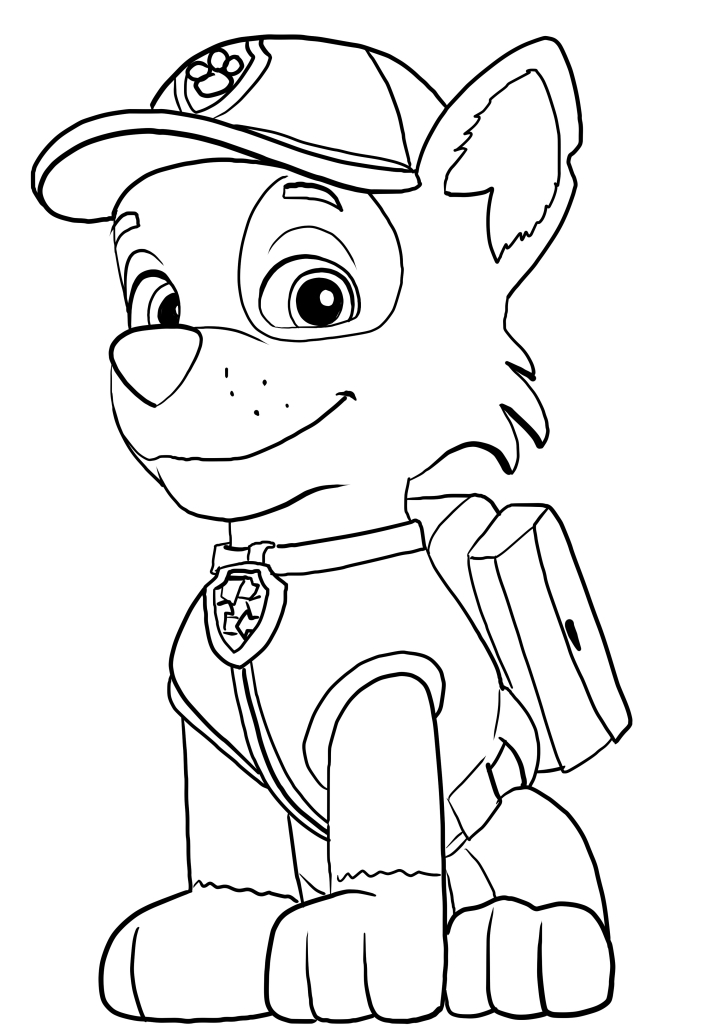 Rocky Ryhm Hau (Paw Patrol) vrityskuvat tulostaa ja vritt