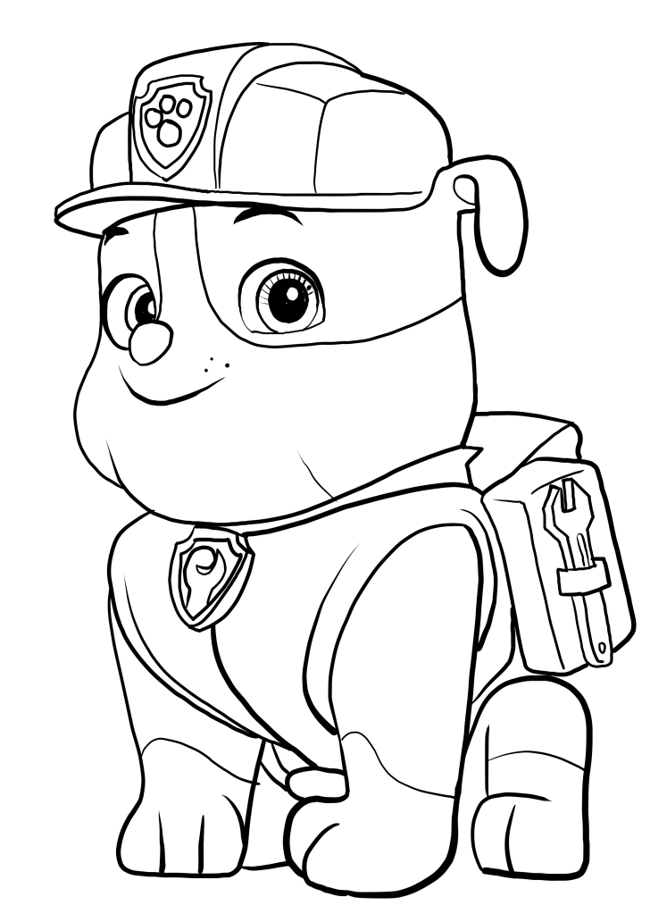 Coloring pages of Rubble from Paw Patrol