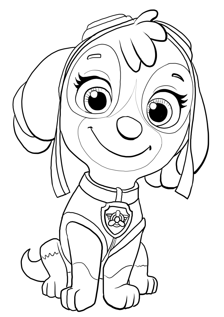 Skye Psi patrol (Paw Patrol) coloring page to print and coloring