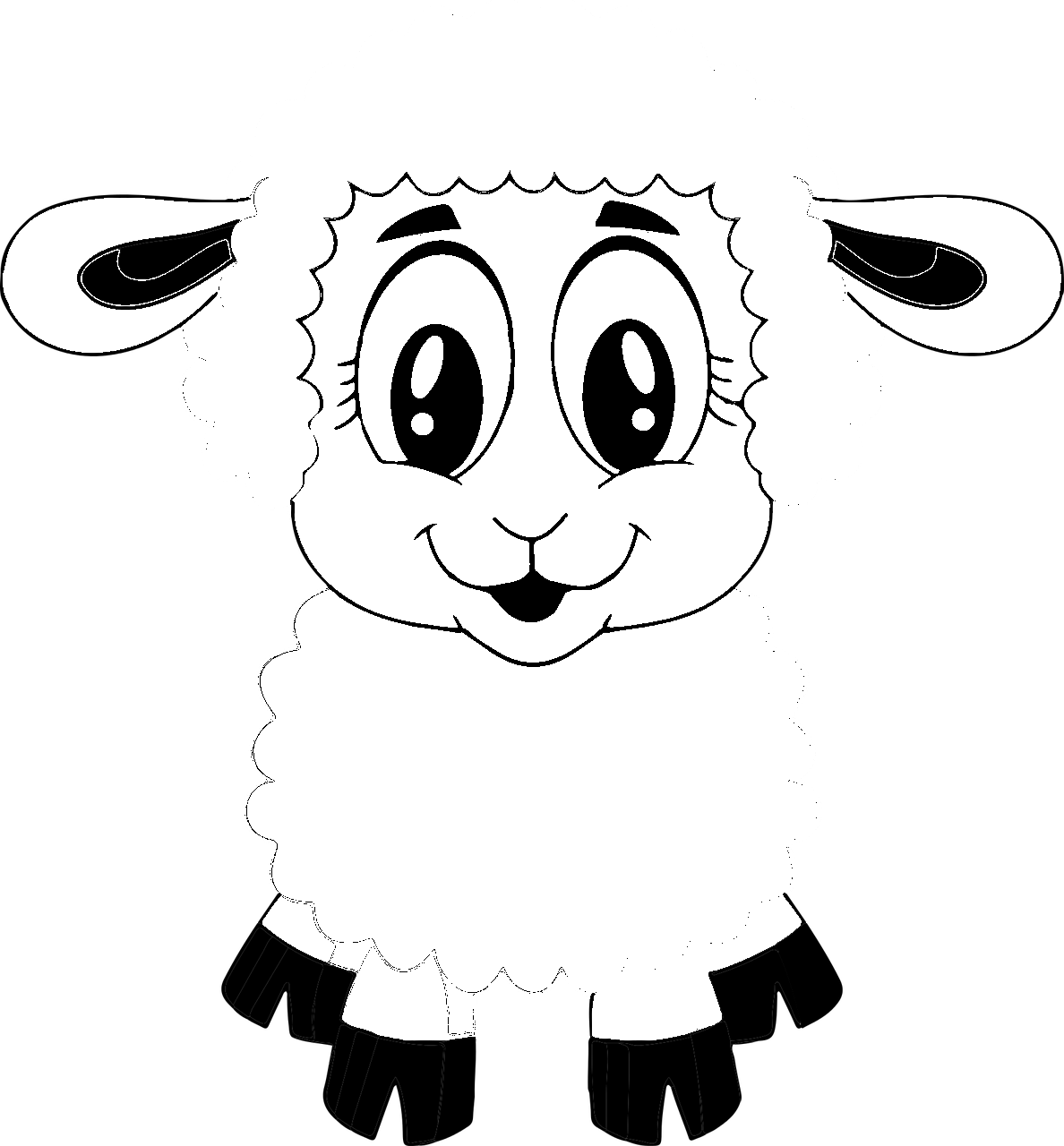 tranh tô màu theo số cừu trắng đan len TE75