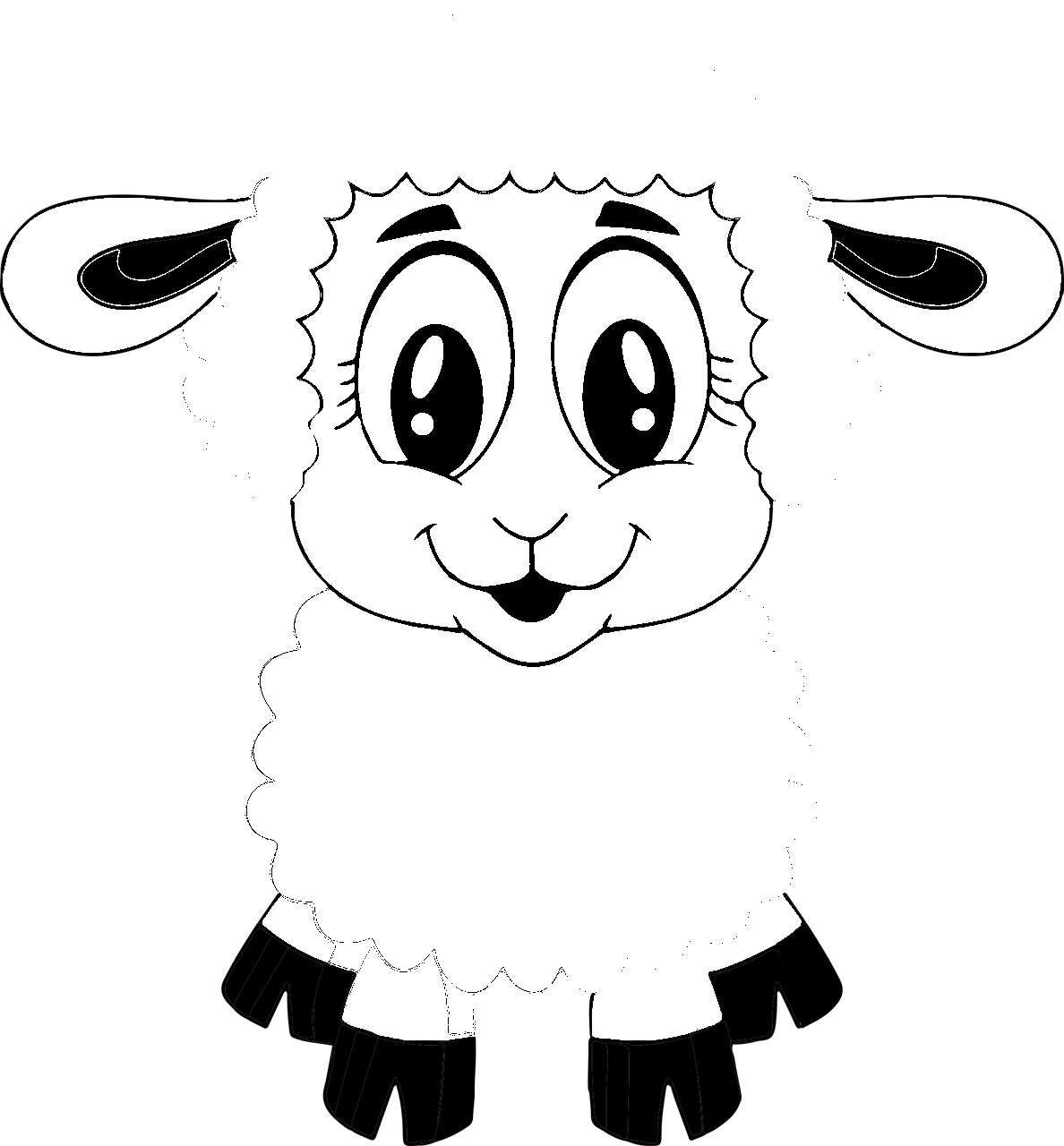 Coloring page of a sheep