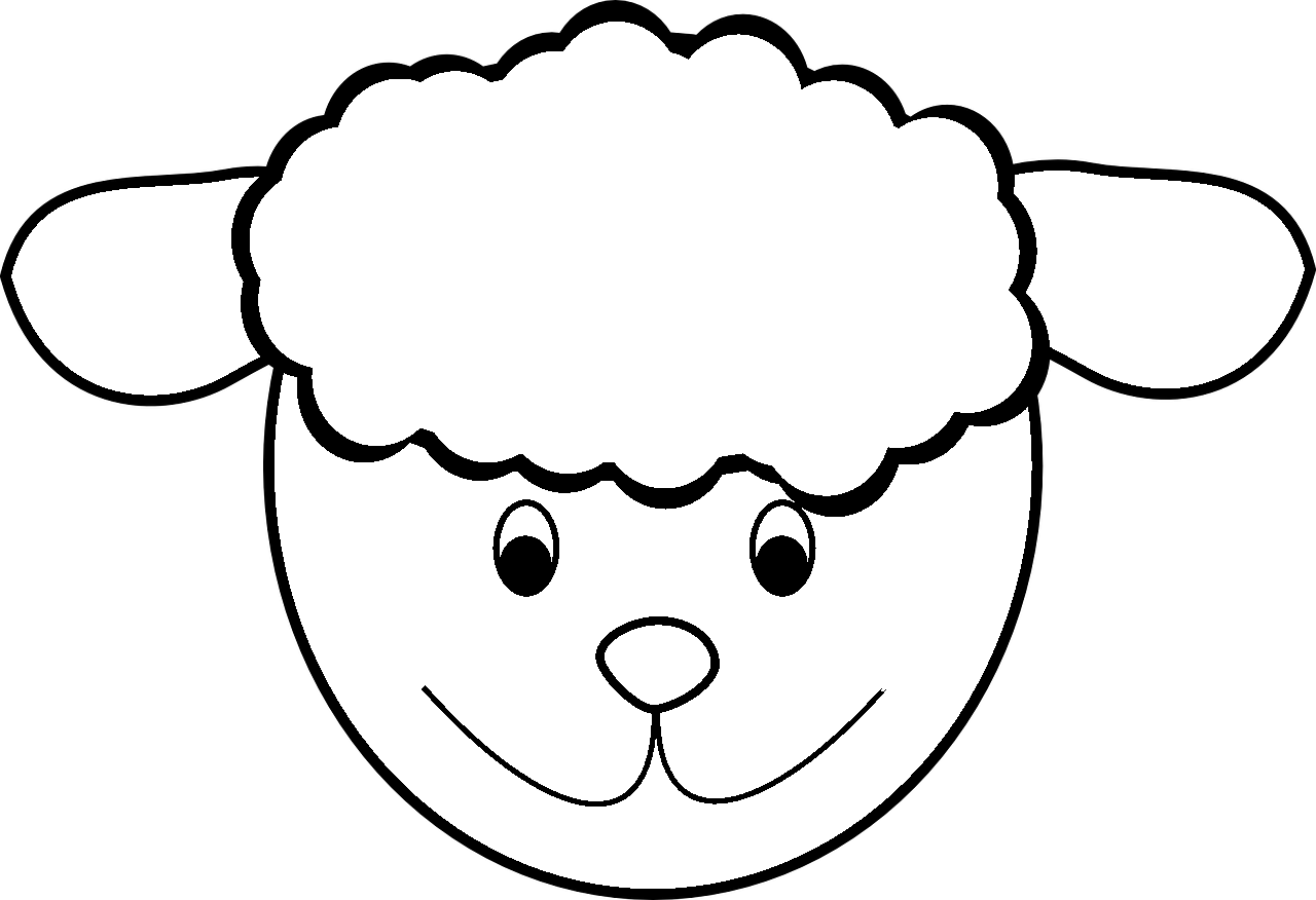 Coloring page of a sheep