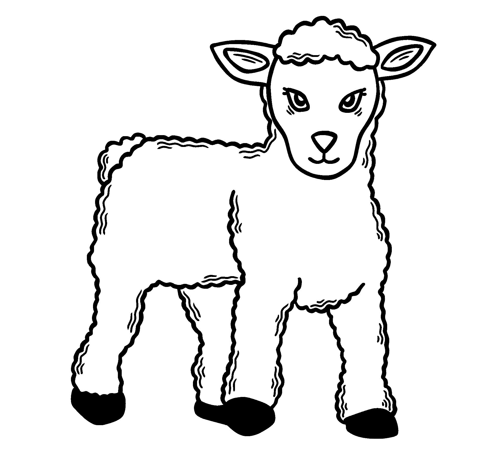 Disegno da colorare di una pecora