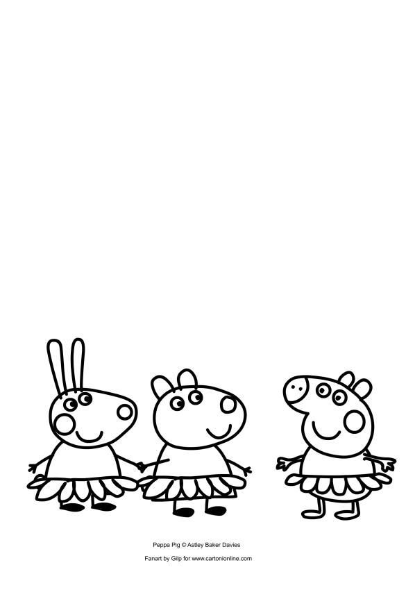 Disegno di Peppa Pig ballerina