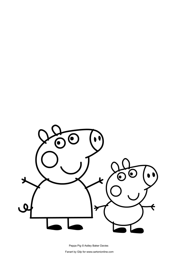 Dessin de Peppa et George Pig