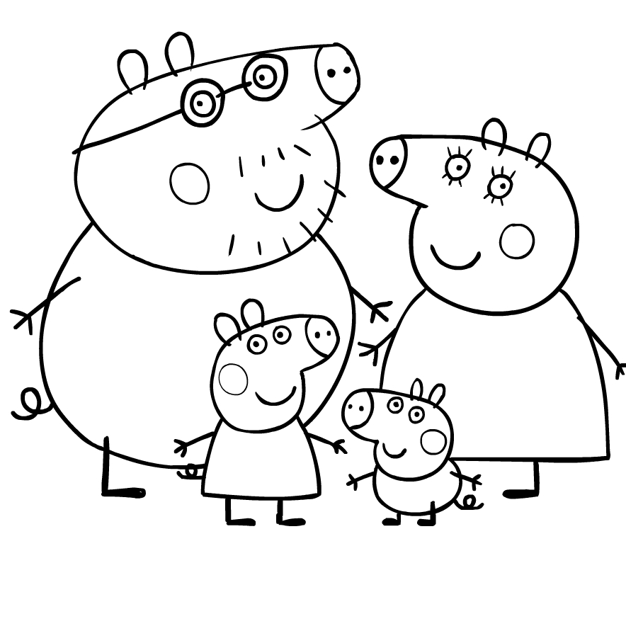 Disegno 1 di Peppa Pig da stampare e colorare