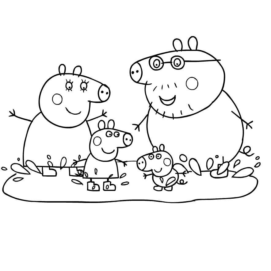 Coloriage 4 de Peppa Pig   imprimer et colorier