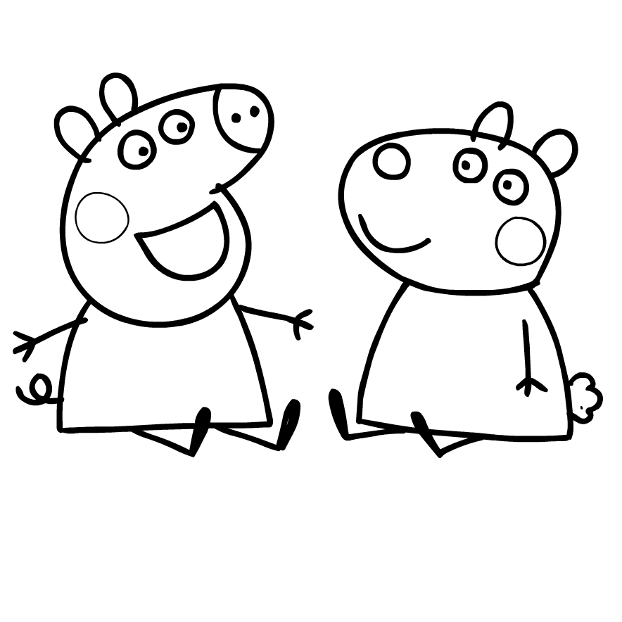 Coloriage 5 de Peppa Pig   imprimer et colorier