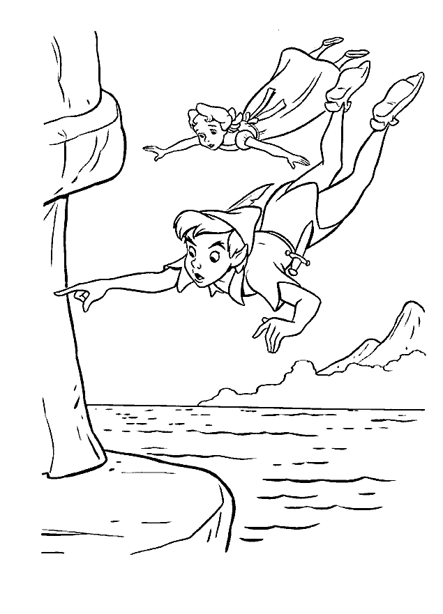 Drawing 18 from Peter Pan coloring page to print and coloring
