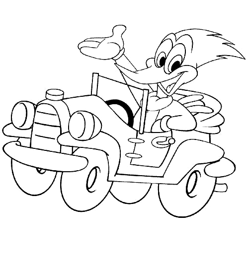 Drawing 7 from Woody Woodpecker coloring page to print and coloring