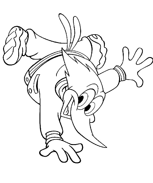 Drawing 9 from Woody Woodpecker coloring page to print and coloring