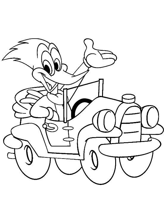 Drawing 14 from Woody Woodpecker coloring page to print and coloring