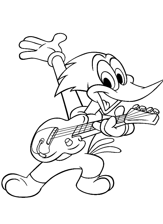 Drawing 15 from Woody Woodpecker coloring page to print and coloring