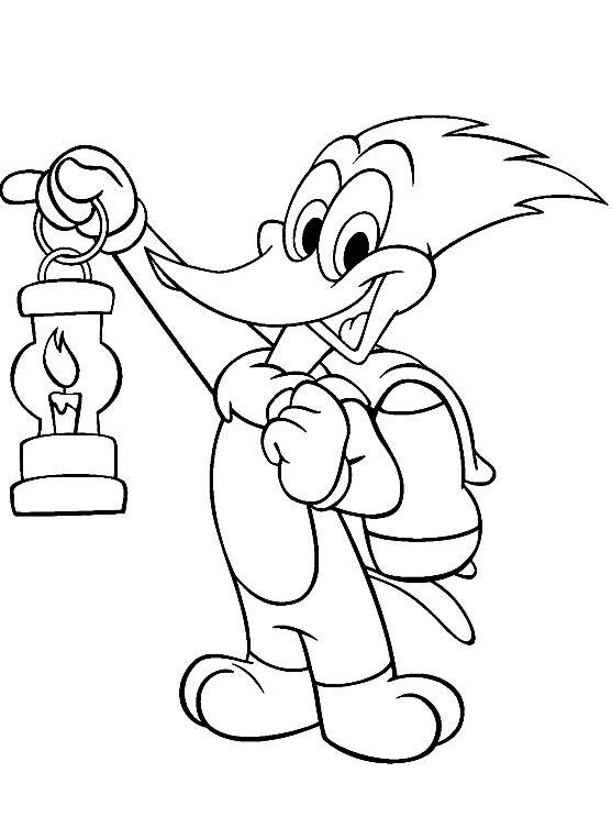 Drawing 19 from Woody Woodpecker coloring page to print and coloring