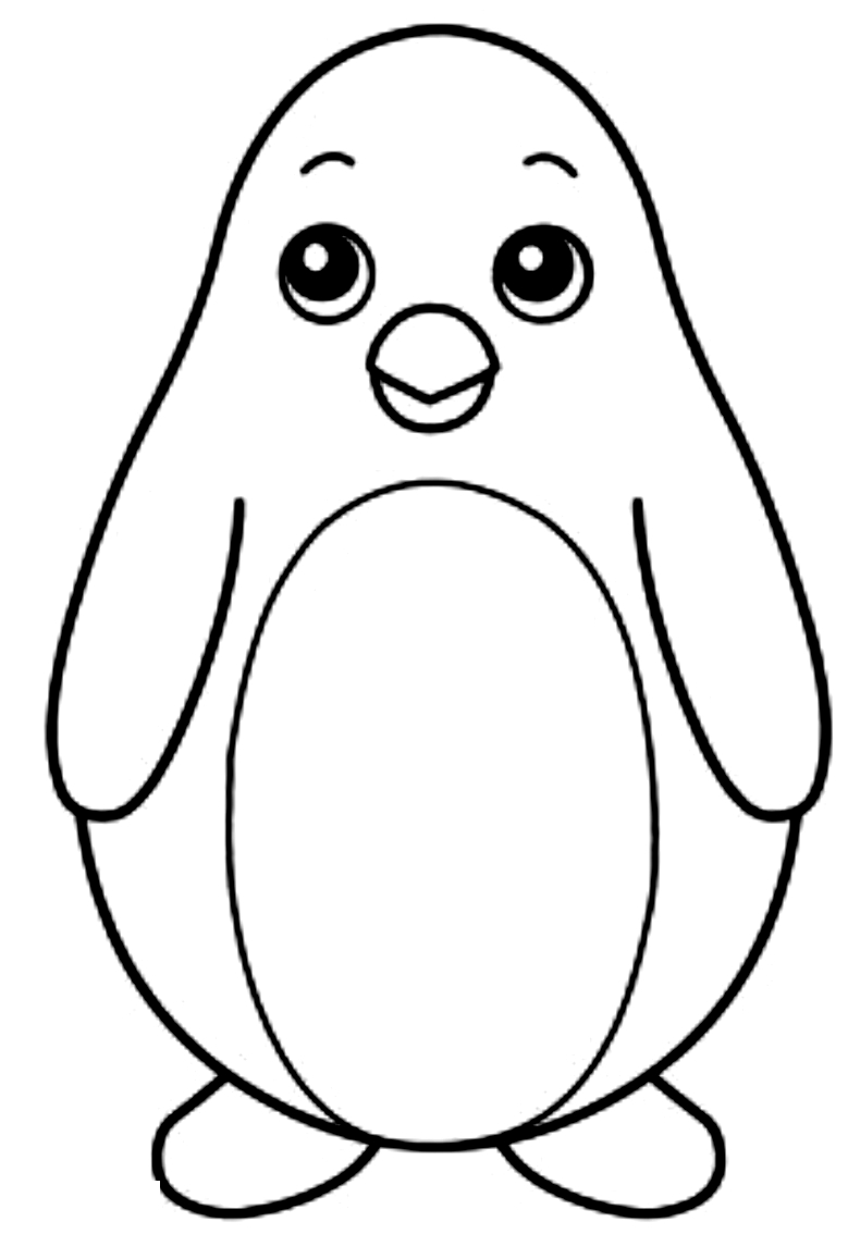 Dibujo 1 de pingüinos para imprimir y colorear