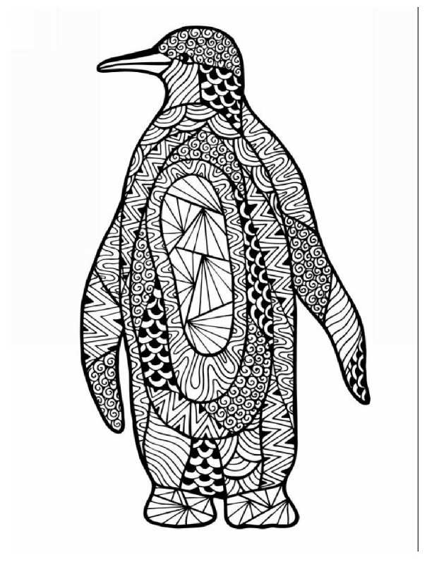 Pagina de colorat a unui pinguin